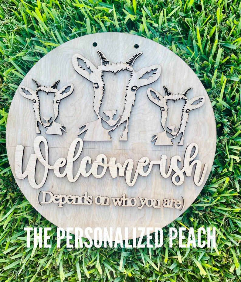 Welcome-ish Depends on Who You Are Door Hanger/ Farmhouse Greeting/ Do –  The Personalized Peach