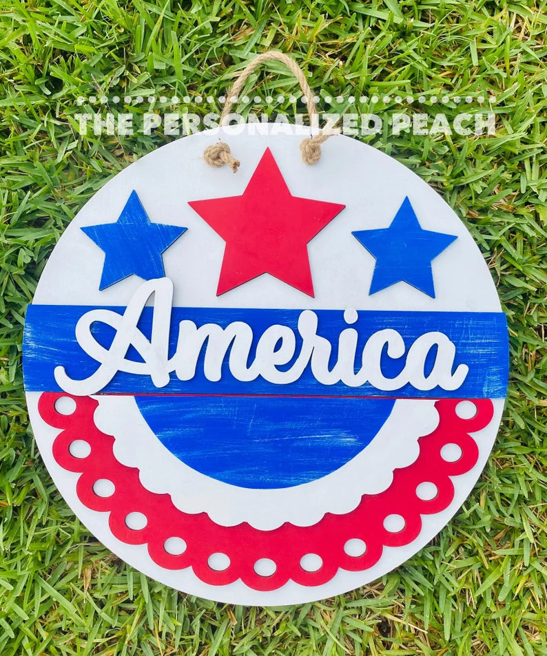 Summer Patriotic Door Hanger, Door Hanger, 4th of July selling Door Hanger