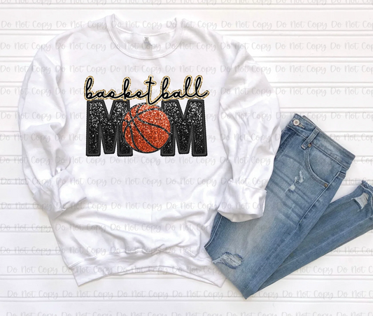 Faux Glitter Basketball Mom