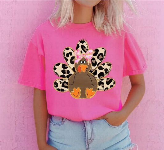 Leopard Turkey with gold outline Tee