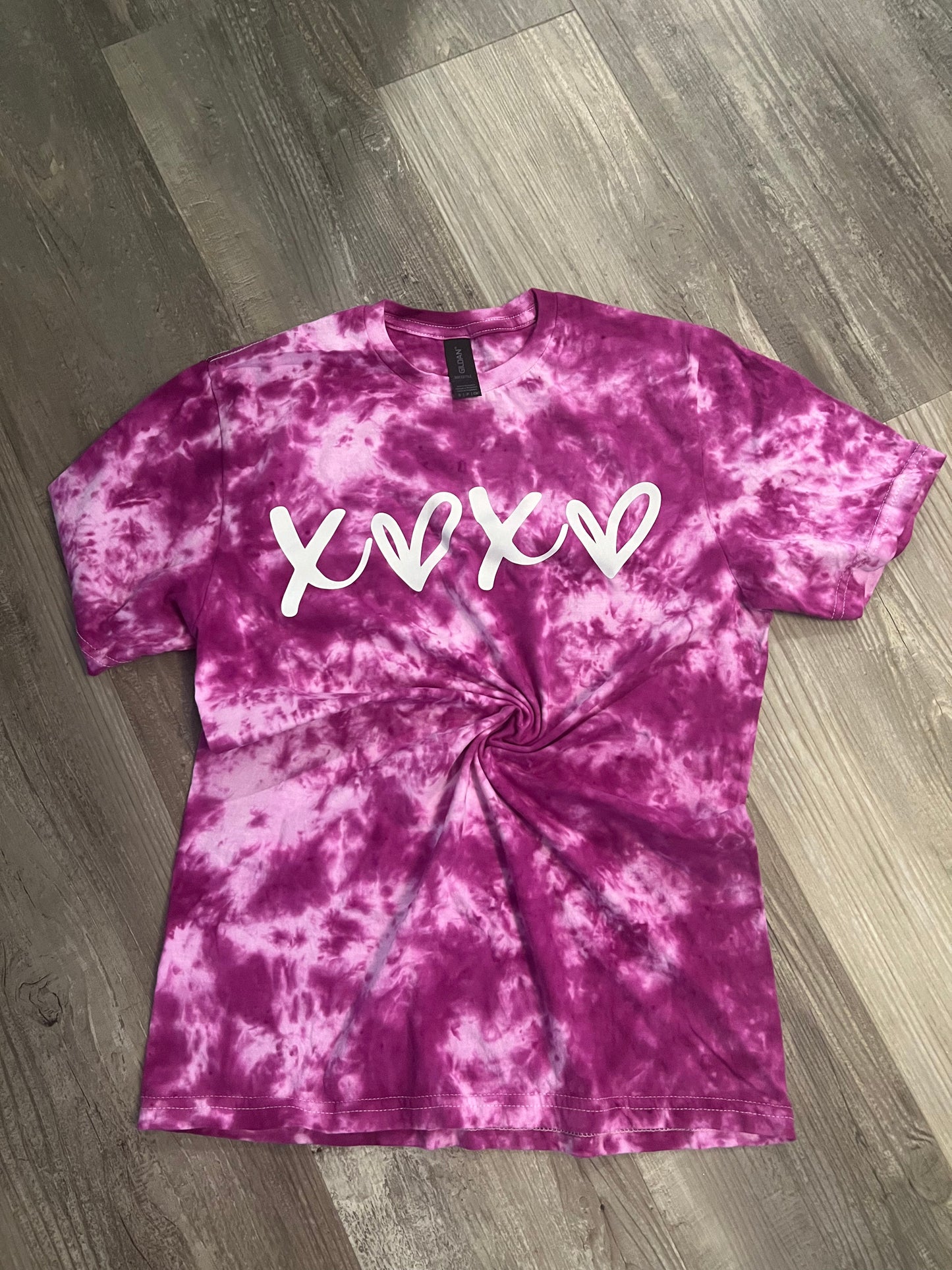 Xoxo on custom Tie Dye Completed