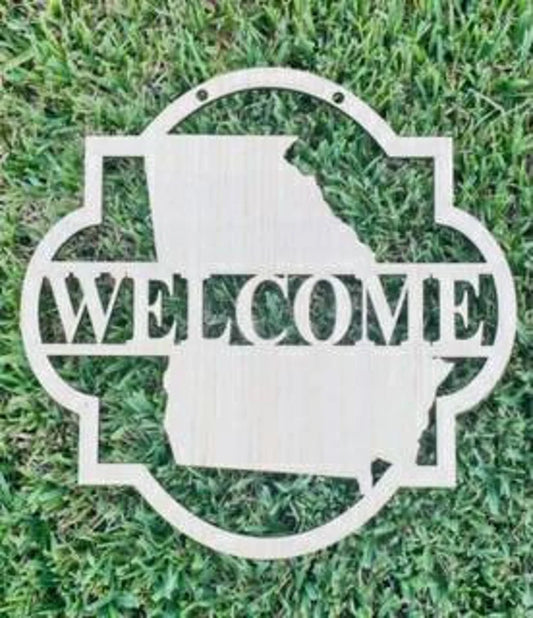 DIY / Georgia / Welcome / Front Door Hanger / Blank Laser Cut