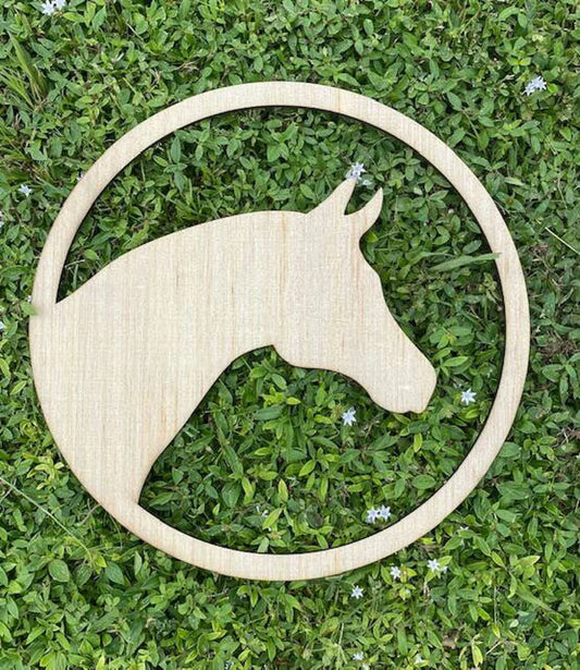 Horse Circle Door Hanger Blank/ DIY blank for painting