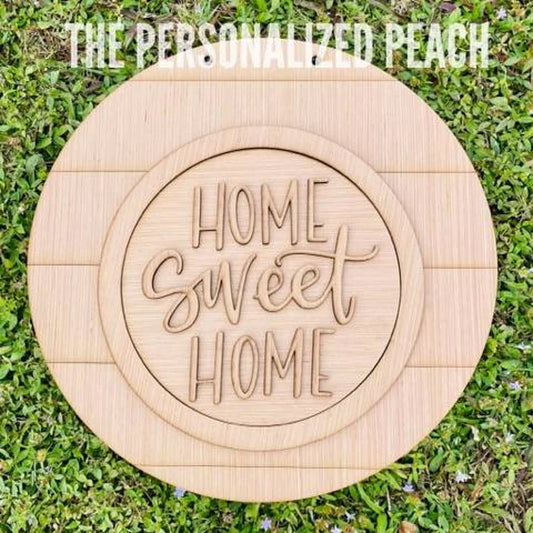 DIY/ Home Sweet Home /Laser Cut/ Front Door Hanger / Blank for Paint Parties