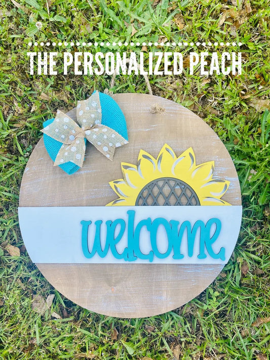 Welcome Sunflower Door Hanger/ Summer doorhanger/ fall door hanger