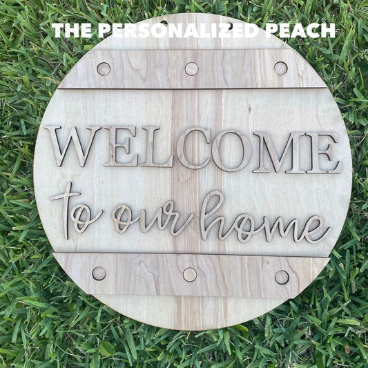 Welcome to our home Blank Door Hanger/ Door Hanger Template/ Farmhouse doorhanger