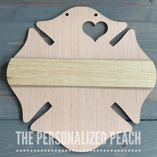 DIY Fireman Badge Door Hanger/ Blank Template/ Heart cut out