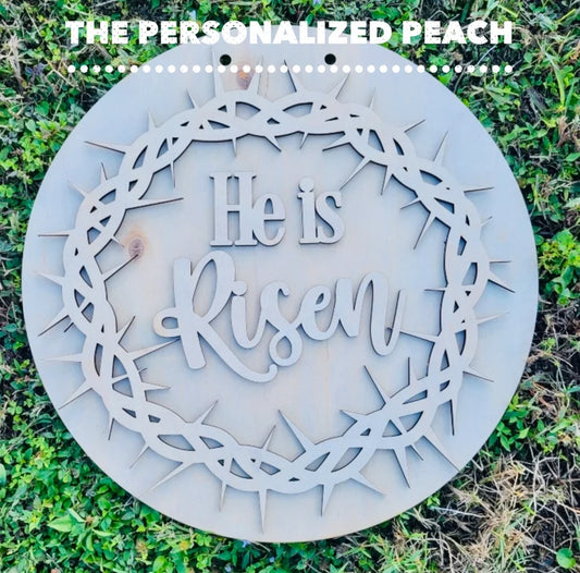 He is Risen Easter door Hanger/ laser cut Doorhanger template/ spring door decor