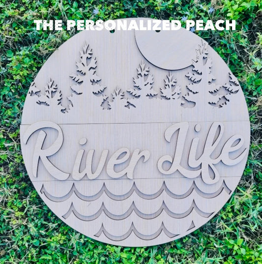 River Life door hanger blank/ laser cut door hanger template