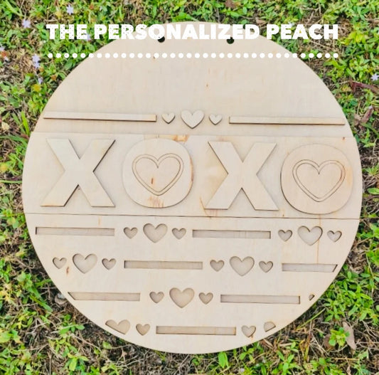 XOXO Valentine door hanger blank/ wood door hanger template