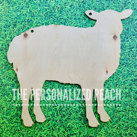 Sheep Wood door hanger/laser cut farm 3D wood shape