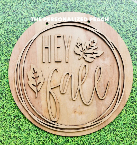 Hey Fall doodle laser cut wood door hanger/ wood doorhanger template