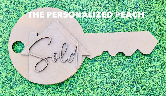 Sold realtor key laser cut blank/ wood round diy